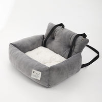 HKM-6219453 Universal Pet Car Nest - Gray Cloth Dog Bed, Large (53*42*29 cm) & Small (44*35*27 cm)