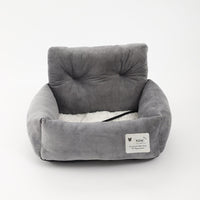HKM-6219453 Universal Pet Car Nest - Gray Cloth Dog Bed, Large (53*42*29 cm) & Small (44*35*27 cm)