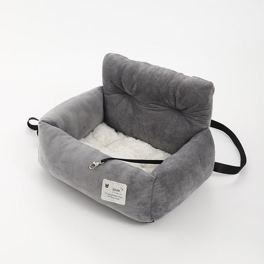 HKM-6219453 Universal Pet Car Nest - Gray Cloth Dog Bed, Large (53*42*29 cm) & Small (44*35*27 cm)