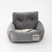 HKM-6219453 Universal Pet Car Nest - Gray Cloth Dog Bed, Large (53*42*29 cm) & Small (44*35*27 cm)