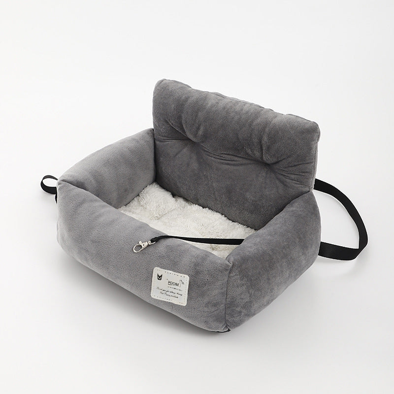 HKM-6219453 Universal Pet Car Nest - Gray Cloth Dog Bed, Large (53*42*29 cm) & Small (44*35*27 cm)