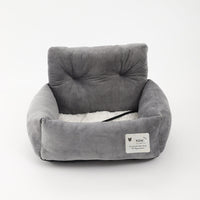 HKM-6219453 Universal Pet Car Nest - Gray Cloth Dog Bed, Large (53*42*29 cm) & Small (44*35*27 cm)