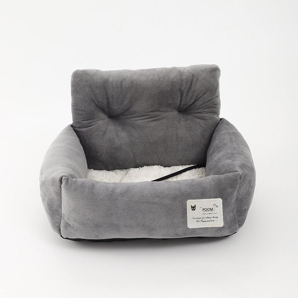 HKM-6219453 Universal Pet Car Nest - Gray Cloth Dog Bed, Large (53*42*29 cm) & Small (44*35*27 cm)