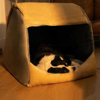 HKM-6220221 All-Season Detachable and Washable Indoor Dog House in Mushroom Color - Sizes S to 3XL Available