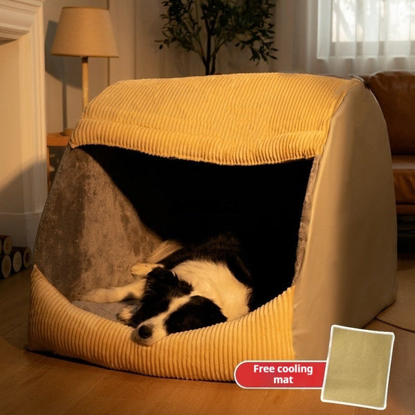 HKM-6220221 All-Season Detachable and Washable Indoor Dog House in Mushroom Color - Sizes S to 3XL Available