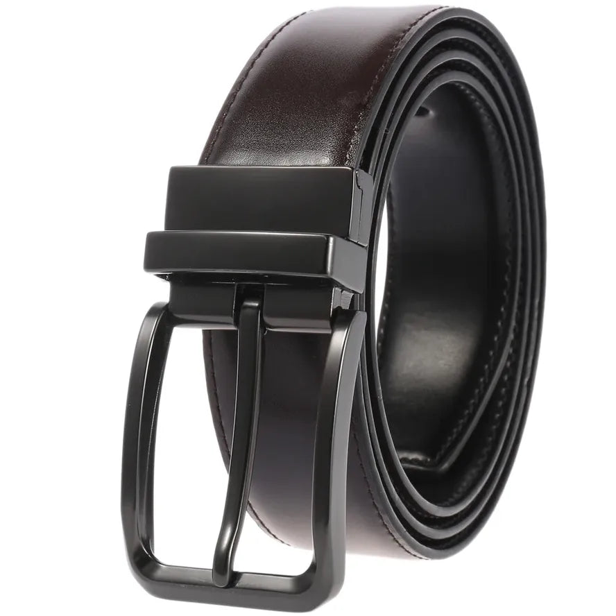 HKM-622099 Perforated Two-Layer Cowhide Casual Belt for Men - Model LY35-ZZ4018-1