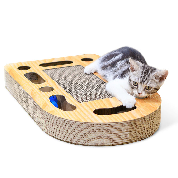 HKM-6221373 Cat Scratch Board with Ball - 50.5 x 30.5 x 6 cm, Durable Corrugated Design