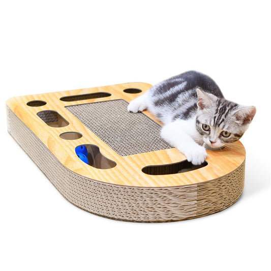 HKM-6221373 Cat Scratch Board with Ball - 50.5 x 30.5 x 6 cm, Durable Corrugated Design