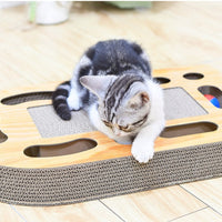HKM-6221373 Cat Scratch Board with Ball - 50.5 x 30.5 x 6 cm, Durable Corrugated Design