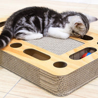 HKM-6221373 Cat Scratch Board with Ball - 50.5 x 30.5 x 6 cm, Durable Corrugated Design