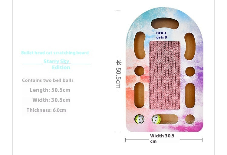 HKM-6221373 Cat Scratch Board with Ball - 50.5 x 30.5 x 6 cm, Durable Corrugated Design