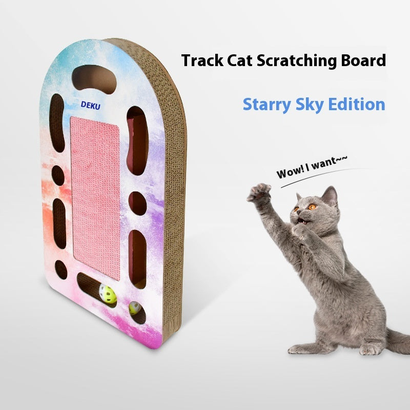 HKM-6221373 Cat Scratch Board with Ball - 50.5 x 30.5 x 6 cm, Durable Corrugated Design