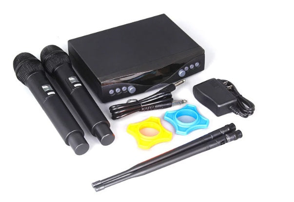 HKM-622227 Dual Wireless Professional Microphone System with FM Modulation and Dual Channels