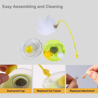 HKM-6222653 Interactive Cat Tumbler Toy with Catnip, Feather Teaser, and Bell for Indoor Exercise