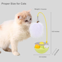 HKM-6222653 Interactive Cat Tumbler Toy with Catnip, Feather Teaser, and Bell for Indoor Exercise