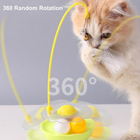 HKM-6222653 Interactive Cat Tumbler Toy with Catnip, Feather Teaser, and Bell for Indoor Exercise