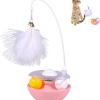 HKM-6222653 Interactive Cat Tumbler Toy with Catnip, Feather Teaser, and Bell for Indoor Exercise