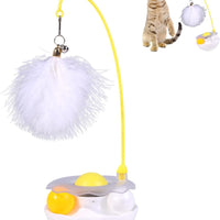 HKM-6222653 Interactive Cat Tumbler Toy with Catnip, Feather Teaser, and Bell for Indoor Exercise