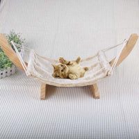 HKM-6222781 Removable and Washable Breathable Cat Hammock with Wooden Frame and Plush Mattress