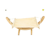 HKM-6222781 Removable and Washable Breathable Cat Hammock with Wooden Frame and Plush Mattress