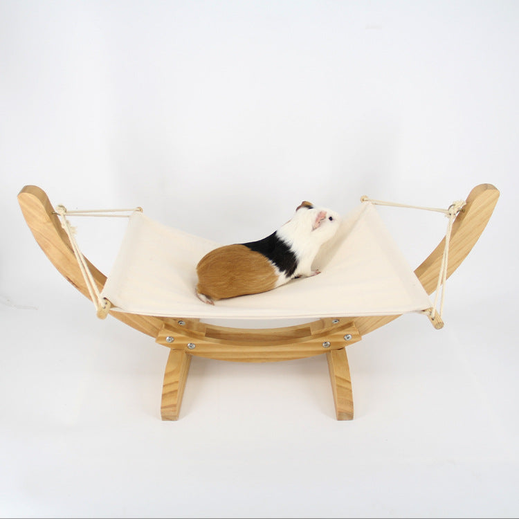 HKM-6222781 Removable and Washable Breathable Cat Hammock with Wooden Frame and Plush Mattress