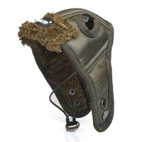 HKM-6223549 Pilot Hat for Small and Medium-Sized Dogs - Adjustable Flying Cap in Black and Brown
