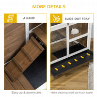 HKM-6224829 Compact Mobile Rabbit Hutch with Plexiglass and Easy-Access Roof