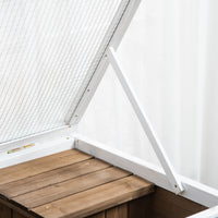 HKM-6224829 Compact Mobile Rabbit Hutch with Plexiglass and Easy-Access Roof
