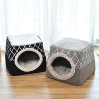 HKM-6225213 Cozy Flannel Cat House with Spacious Design for All Seasons