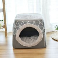 HKM-6225213 Cozy Flannel Cat House with Spacious Design for All Seasons