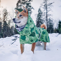 HKM-6225597 Warm Waterproof Quilted Dog Cotton Jacket in Emerald Green and Orange Red - Sizes M to 4XL