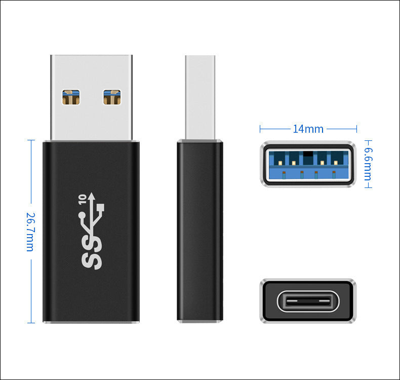 HKM-622611 USB Male to Type-C Female Fast Charge Adapter for Computers and Mobile Phones