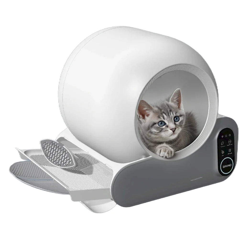 HKM-622675 Automatic Self-Cleaning Cat Litter Box with 70L Capacity and Odor Control Features
