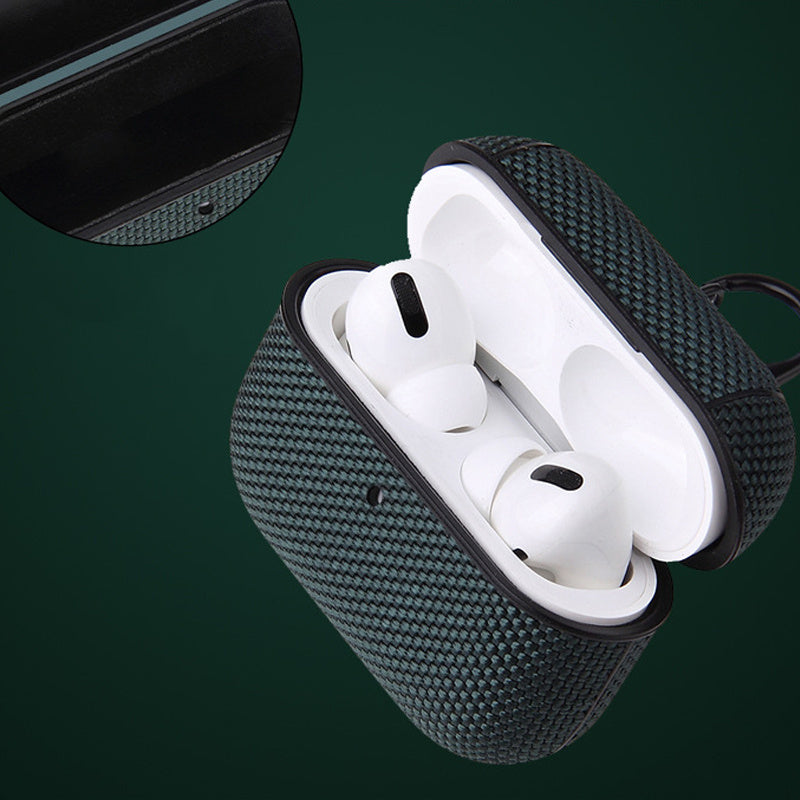 HKM-622739 AirPods Pro Compatible Flip Top Case - Durable Plastic in Black, Blue, Red, Pine Needle Green