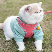 HKM-622739 Deerskin Velvet Cat Leash Vest Chest Harness in Various Colors