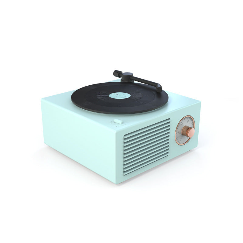 HKM-622739 Portable Bluetooth-Compatible Retro Phonograph Speaker with 1000mAh Battery and USB Interface