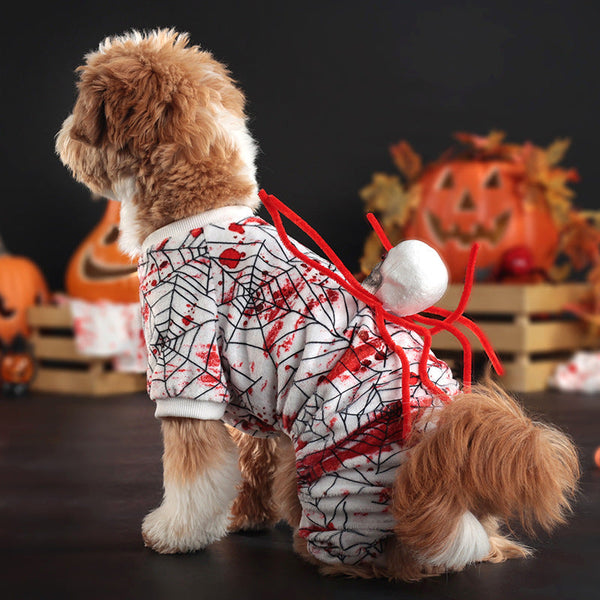 HKM-6227517 Personalized Halloween Bloodshot Spider Skirt for Dogs, Casual Pet Clothing in Multiple Sizes