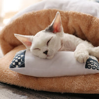HKM-6227773 Removable and Washable Cat Litter Nest in Red and Blue - Size Options S, M, L