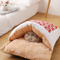 HKM-6227773 Removable and Washable Cat Litter Nest in Red and Blue - Size Options S, M, L