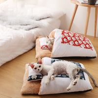 HKM-6227773 Removable and Washable Cat Litter Nest in Red and Blue - Size Options S, M, L