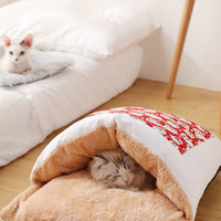 HKM-6227773 Removable and Washable Cat Litter Nest in Red and Blue - Size Options S, M, L