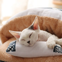 HKM-6227773 Removable and Washable Cat Litter Nest in Red and Blue - Size Options S, M, L