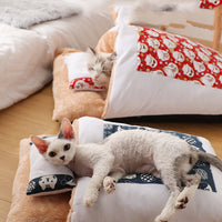 HKM-6227773 Removable and Washable Cat Litter Nest in Red and Blue - Size Options S, M, L