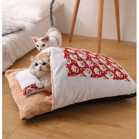 HKM-6227773 Removable and Washable Cat Litter Nest in Red and Blue - Size Options S, M, L