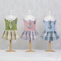 HKM-6228541 Tartan Skirt for Pets in Pink, Blue, and Green - Sizes XS to 2XL