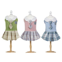 HKM-6228541 Tartan Skirt for Pets in Pink, Blue, and Green - Sizes XS to 2XL