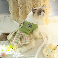 HKM-6228541 Tartan Skirt for Pets in Pink, Blue, and Green - Sizes XS to 2XL