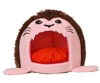 HKM-6230973 Cozy Velvet Cat Tent Bed for Small to Medium Pets - Yellow, Gray, Pink, Brown