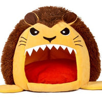 HKM-6230973 Cozy Velvet Cat Tent Bed for Small to Medium Pets - Yellow, Gray, Pink, Brown
