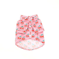 HKM-623123 Lightweight Cotton Pet Shirt in Pink Apple Design for Dogs - Casual Style for Male Dogs, Sizes S to XXL